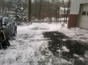 Kat's shoveled driveway 